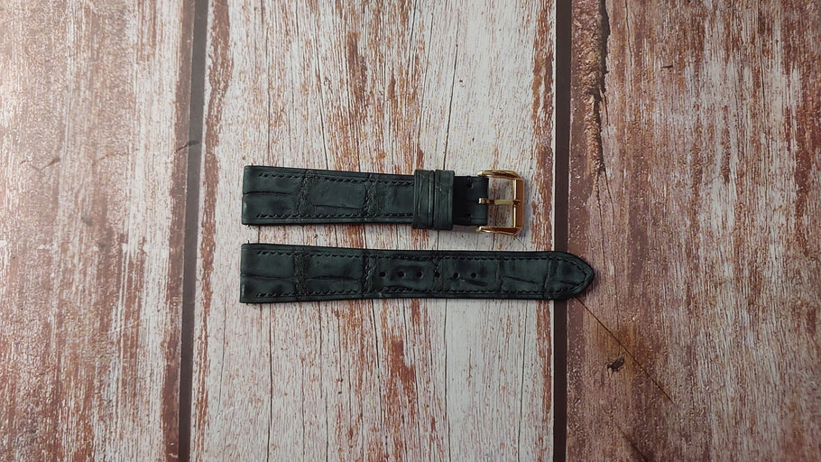 Black Nubuck Full Grain Crocodile Custom Leather Strap