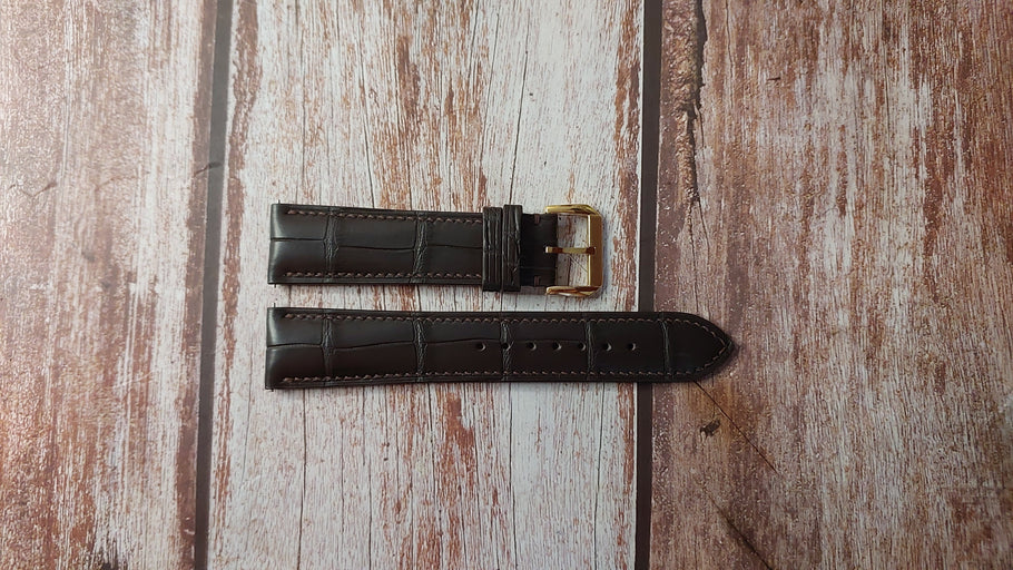 Brown Full Grain Crocodile Custom Leather Strap