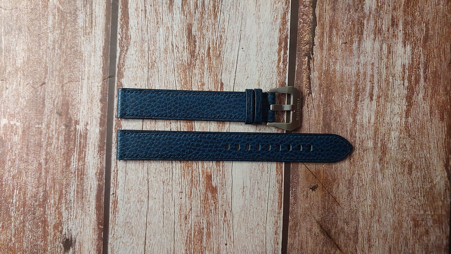 Navy Dollaro Custom Leather Strap For Jacob and Company. Watch