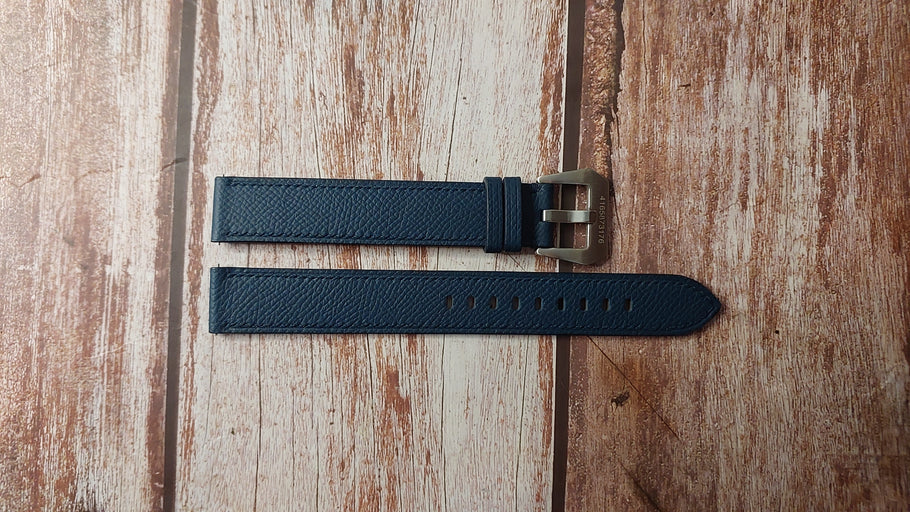 Navy Epsom Custom Leather Strap For Jacob and Company. Watch