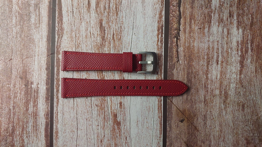 Red Epsom Custom Leather Strap