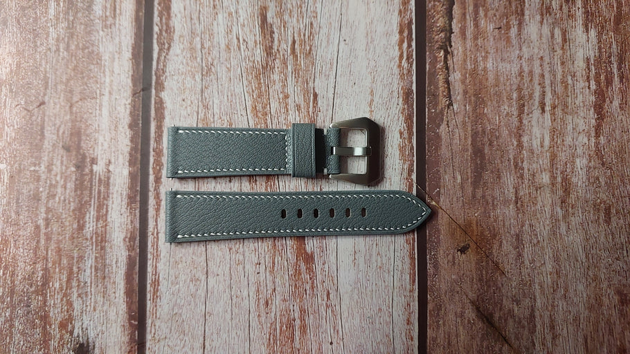 Gray Alran Goat Custom Leather Strap