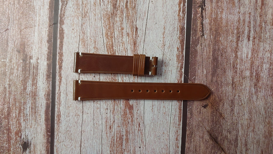 Cognac Shell Cordovan Custom Leather Strap