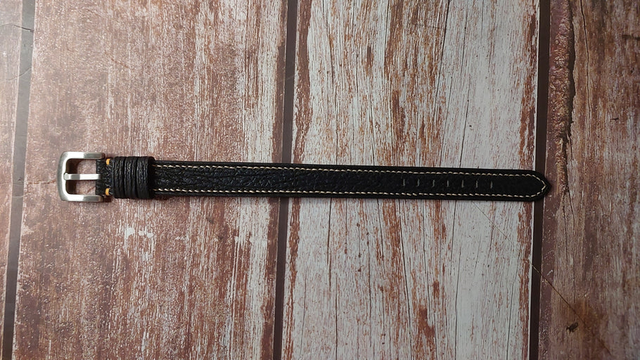 Black Full Grain Shark Skin Custom Leather Strap