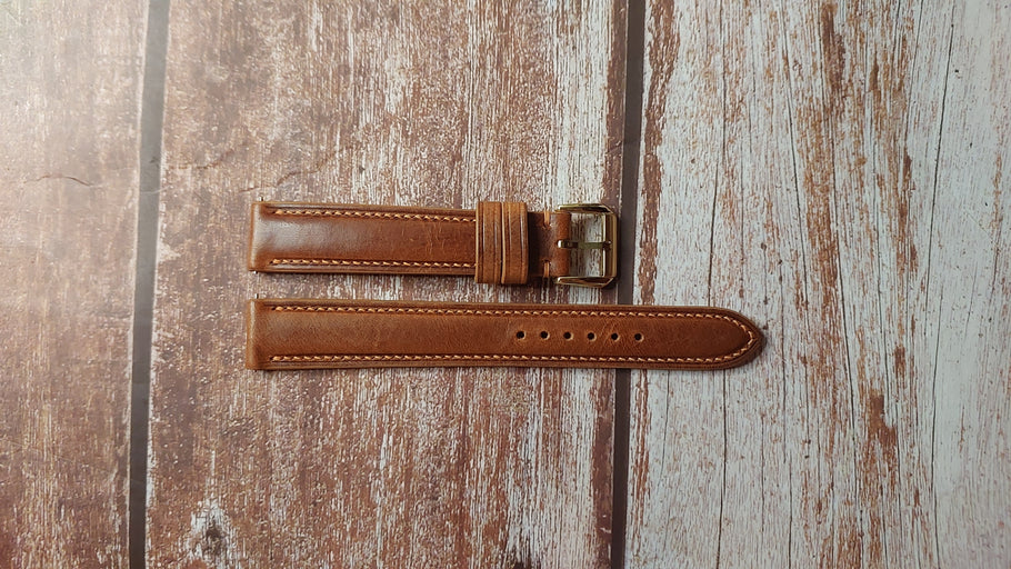 Cognac Badalassi Wax Custom Leather Strap