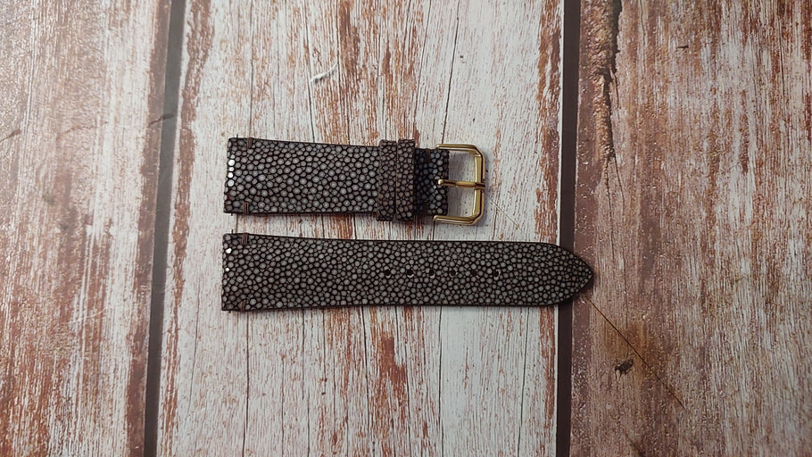 Brown Full Grain Stingray Custom Leather Strap