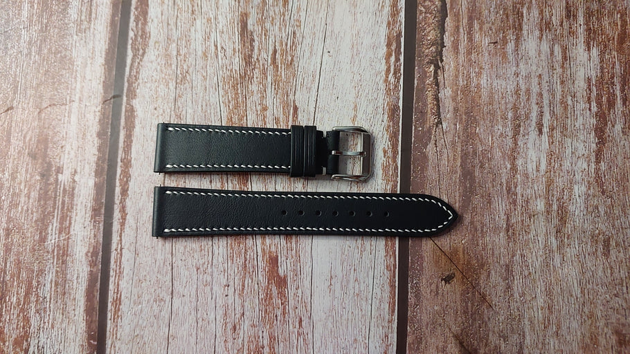 Black Swift Custom Leather Strap For Patek 5205 Watch