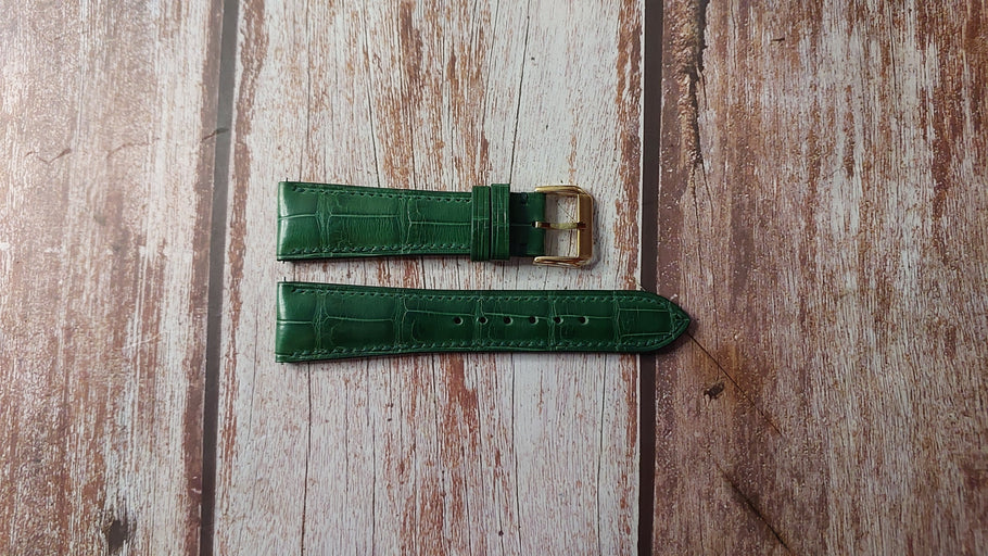 Green Full Grain Crocodile Custom Leather Strap For Grand Seiko SLGH021 Watch