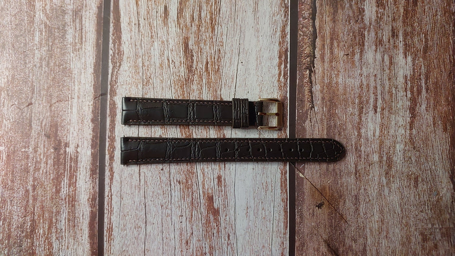 Brown Full Grain Crocodile Custom Leather Strap For Movado Watch