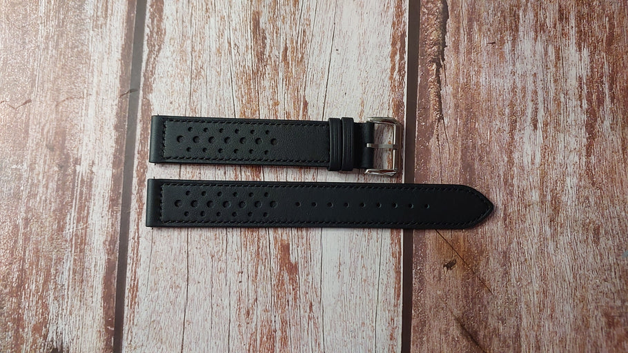 Black Swift Leather Custom Racing/ Rally Strap