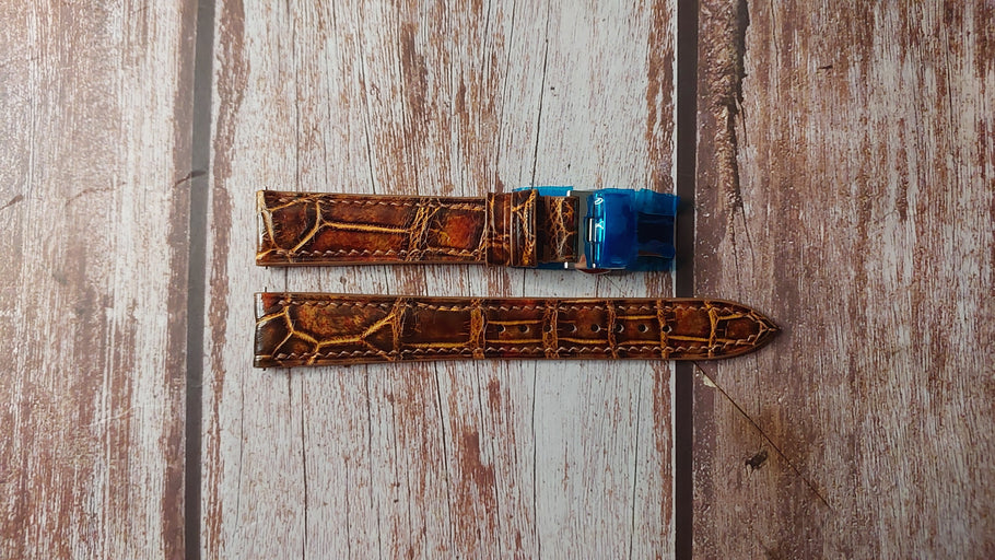 Mixing Dye Full Grain Crocodile Custom Leather Strap