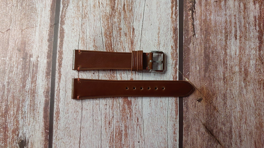 Cognac Shell Cordovan Custom Leather Strap