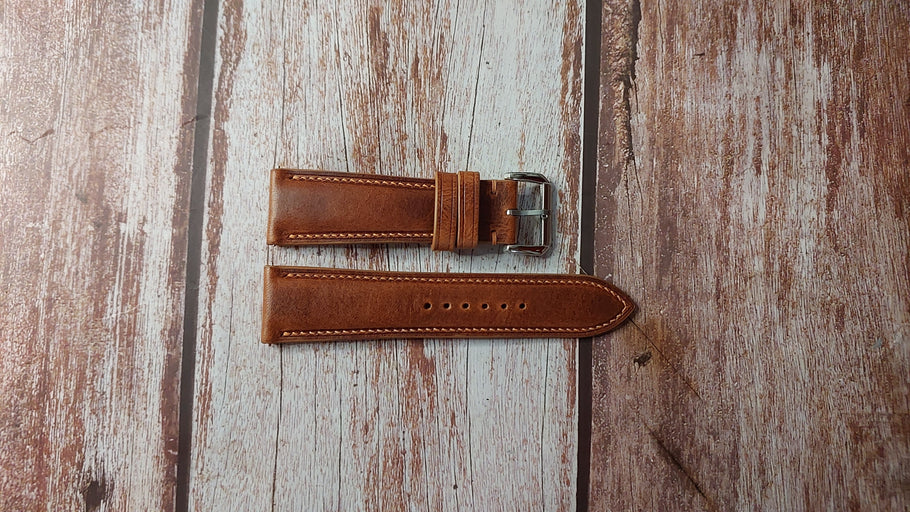 Cognac Badalassi Wax Custom Leather Strap