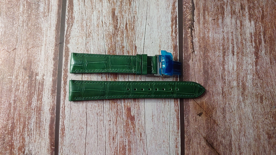 Green Full Grain Crocodile Custom Leather Strap