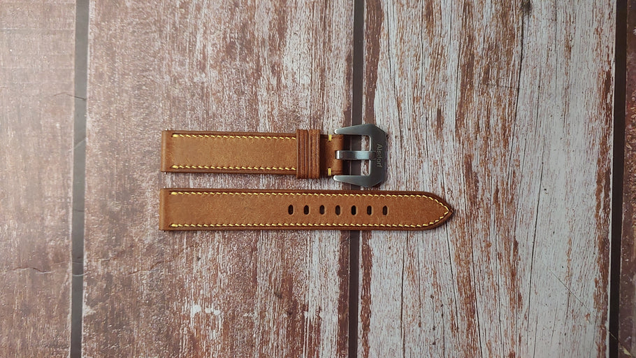 Whisky Maya Custom Leather Strap For Laco Pilot Watch 39mm