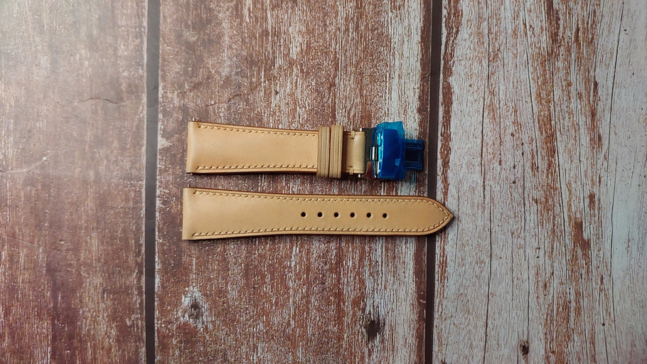 Natural Italian Veg Tanned Buttero Box Custom Leather Strap