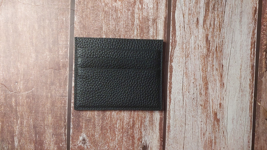 Black Calfskin Custom Card Holder