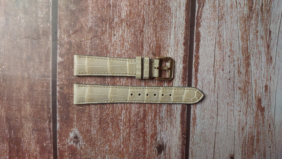 Gray Full Grain Crocodile Custom Leather Strap