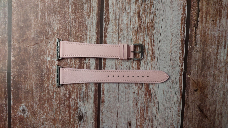 Pink Swift Leather Strap For Apple Watch SE (40mm)