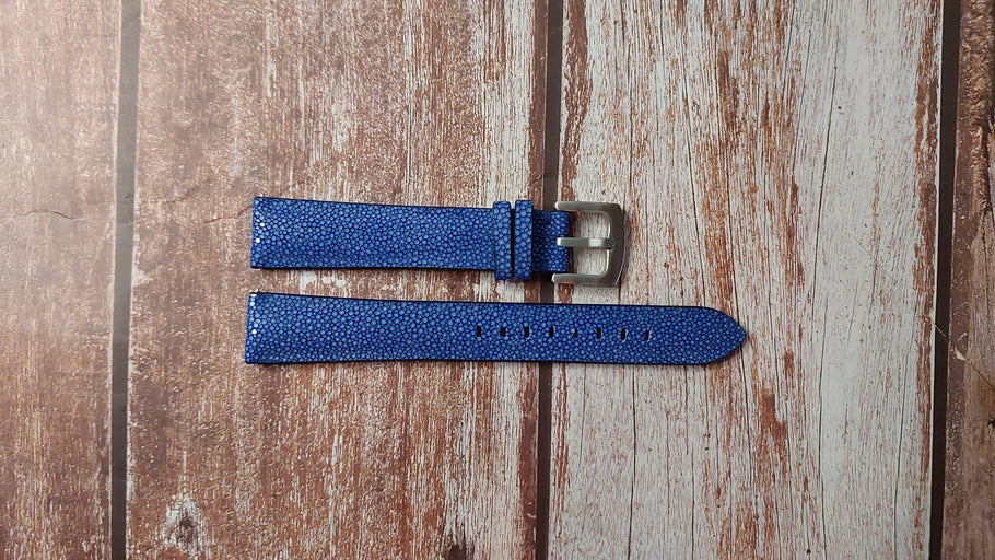 Blue Full Grain Stingray Custom Leather Strap For Seiko SPB183 Willard Special Edition Watch