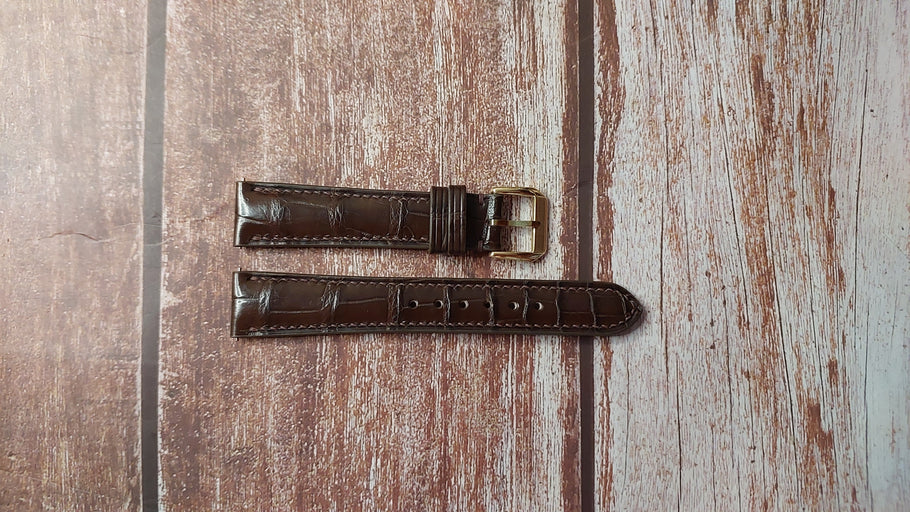 Brown Full Grain Crocodile Custom Leather Strap