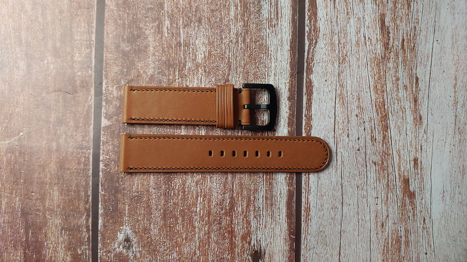 Brown Barenia Custom Leather Strap For Fossil Watch