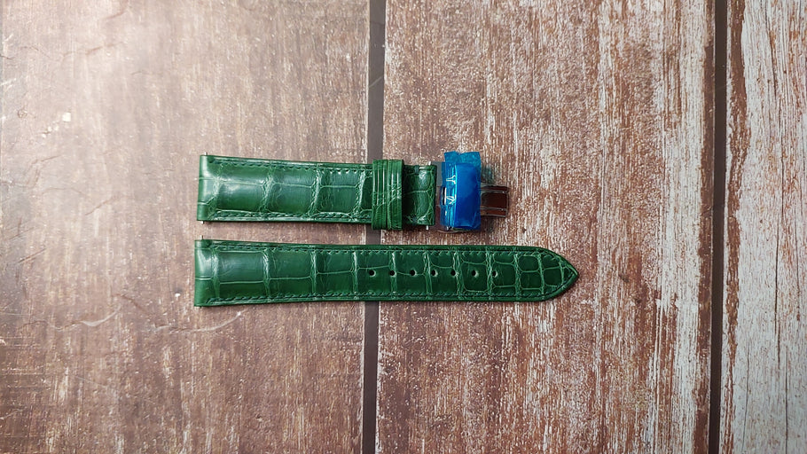 Green Full Grain Crocodile Custom Leather Strap