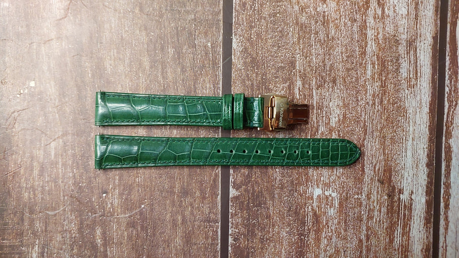 Green Full Grain Crocodile Custom Leather Strap