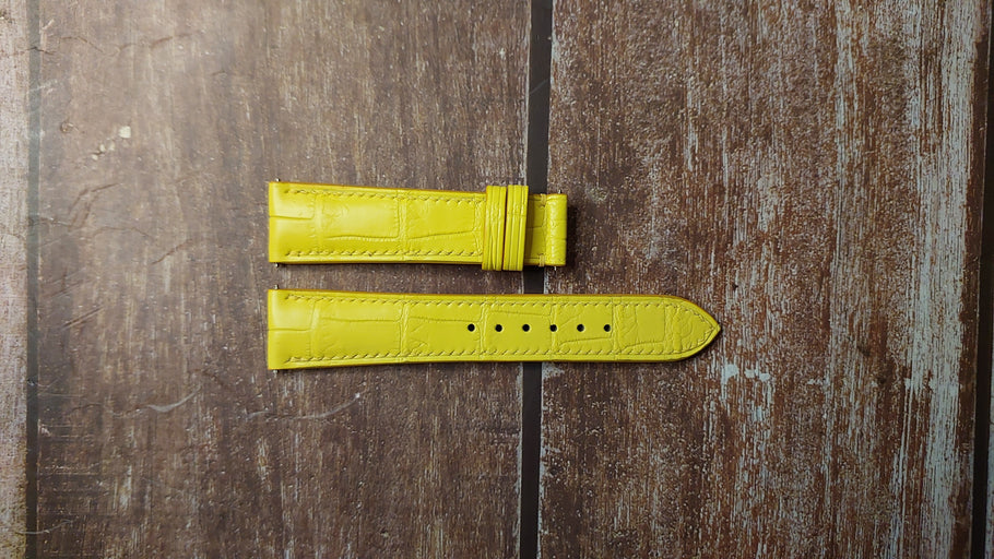 Yellow Full Grain Crocodile Custom Leather Strap