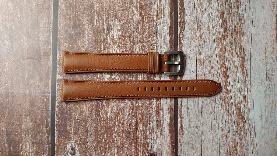 Brown Italian Veg Tanned Minerva Box Custom Leather Strap