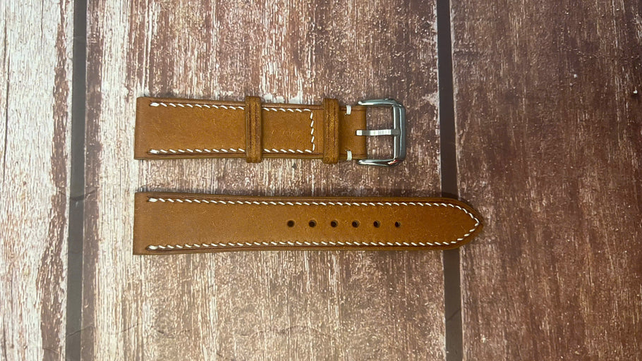 Maya Leather Watch Strap - Whisky for Baume & Mercier Clifton Baumatic 10467