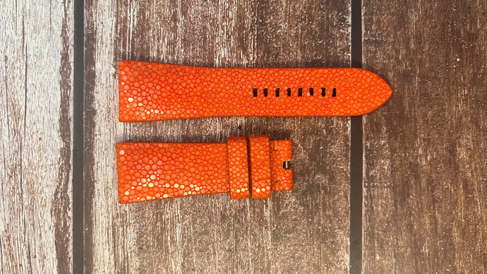 Stingray Leather Watch Strap - Orange for Luminor 47mm - PAM 629