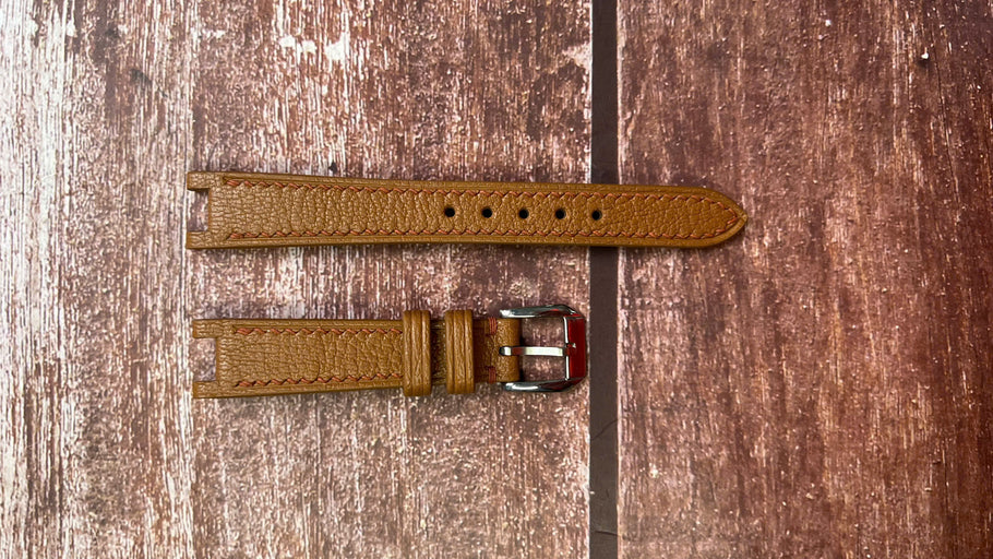 Alran Goat Leather Watch Strap - Brown Custom Center Notched