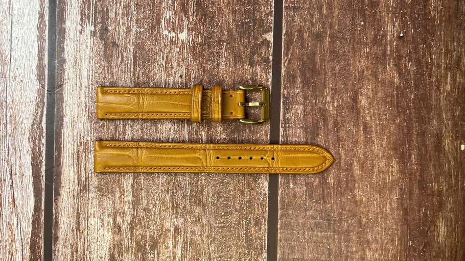 Crocodile Leather Watch Strap - Light Brown for a 1956 LeCoultre