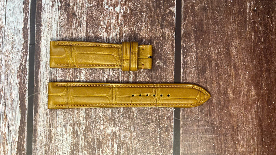 Crocodile Leather Watch Strap - Light Brown