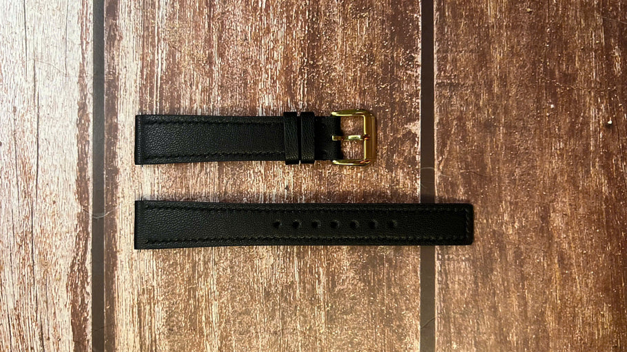 Vegan Leather Watch Strap - Apple Skin For a Grand seiko 4520-8000 cap gold , about 3,6 cm wide