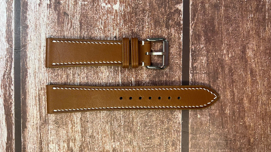 Barenia Leather Watch Strap - Brown for 41mm Tudor 1926