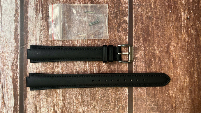 Custom Notched Straps - Corner Notched - Black Swift Leather