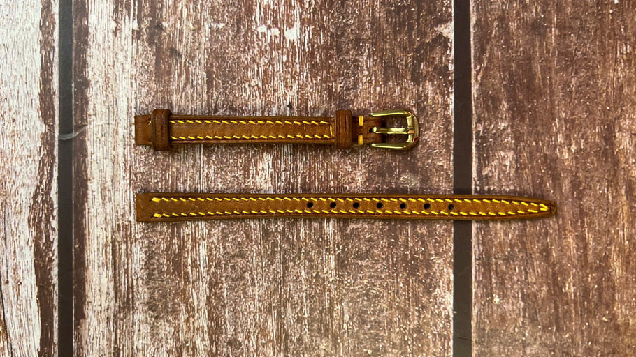 Maya Leather Watch Strap - Whisky for a small, vintage Omega sold by the retailer Turlor