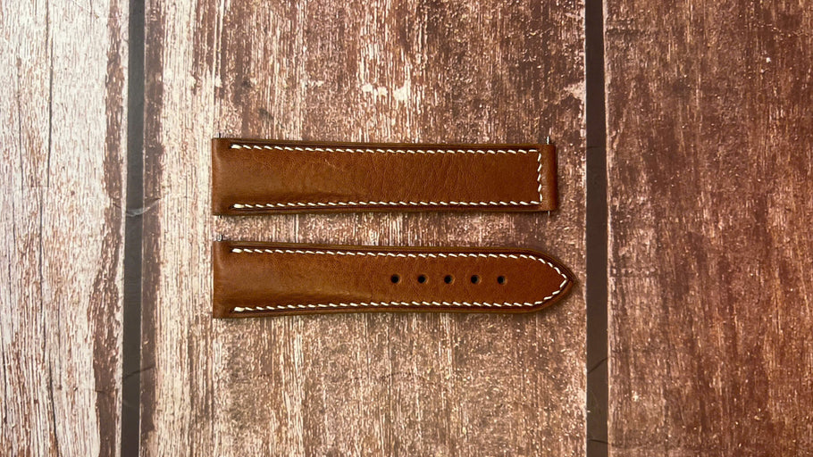 Minerva Box Leather Watch Strap - Brown