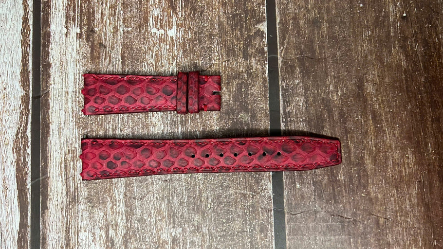 Snake Skin Watch Strap - Red