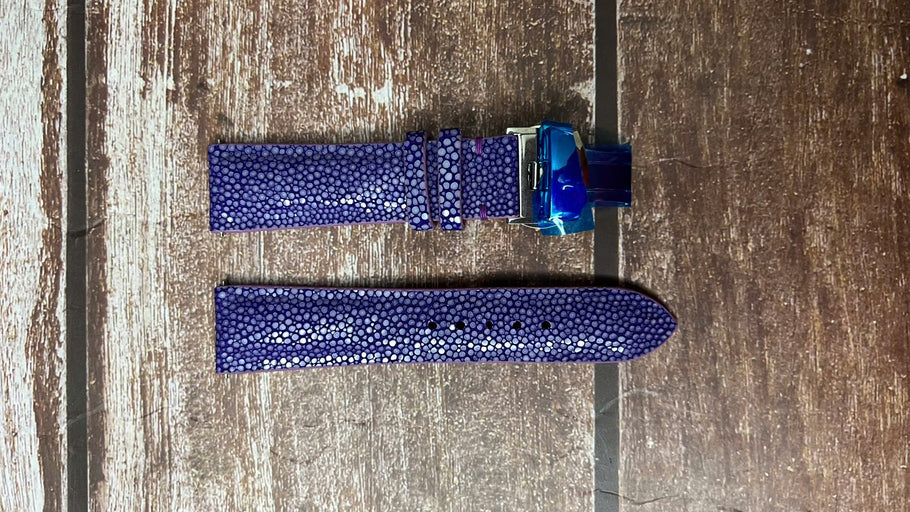 Stingray Leather Watch Strap - Purple