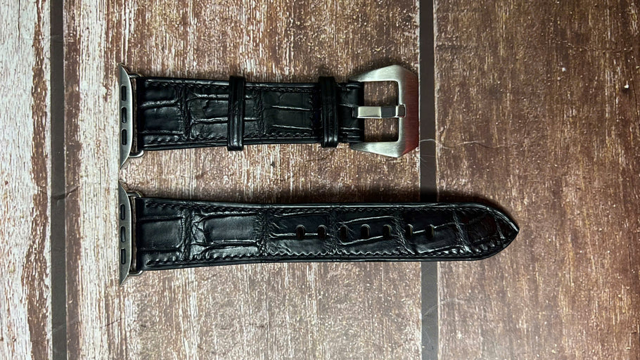 Apple Watch Strap - Crocodile Leather - Black