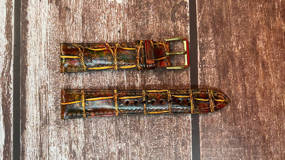 Crocodile Leather Watch Strap - Mixing Dye