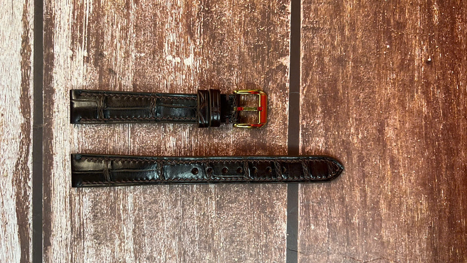 Crocodile Leather Watch Strap - Brown