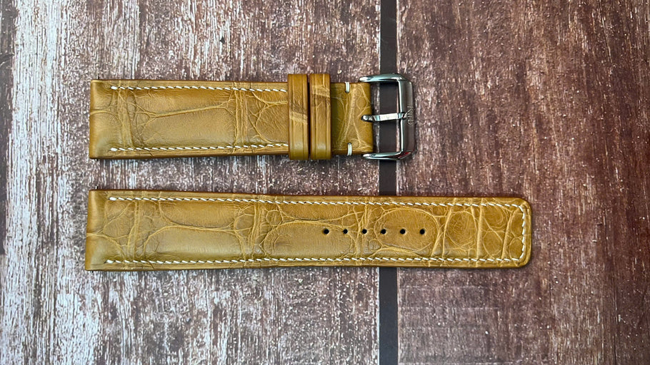 Crocodile Leather Watch Strap - Light Brown for Luminox