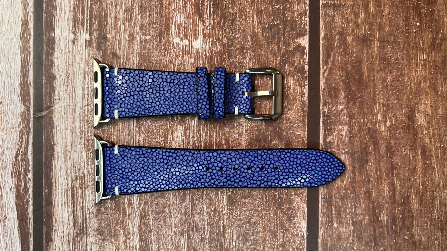 Apple Watch Strap - Stingray Leather - Blue