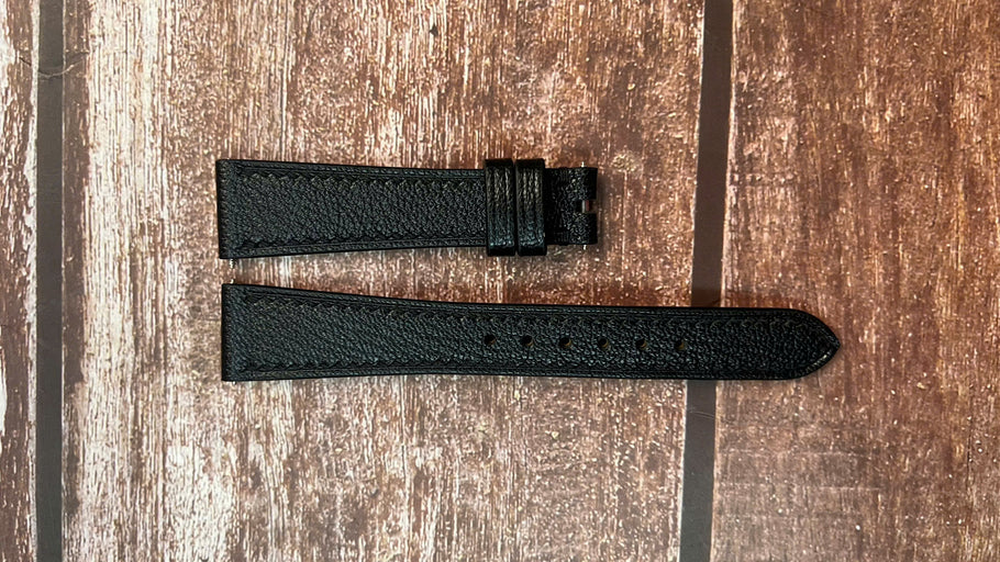 Alran Goat Leather Watch Strap - Black