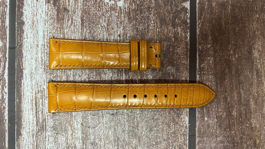 Crocodile Leather Watch Strap - Light Brown