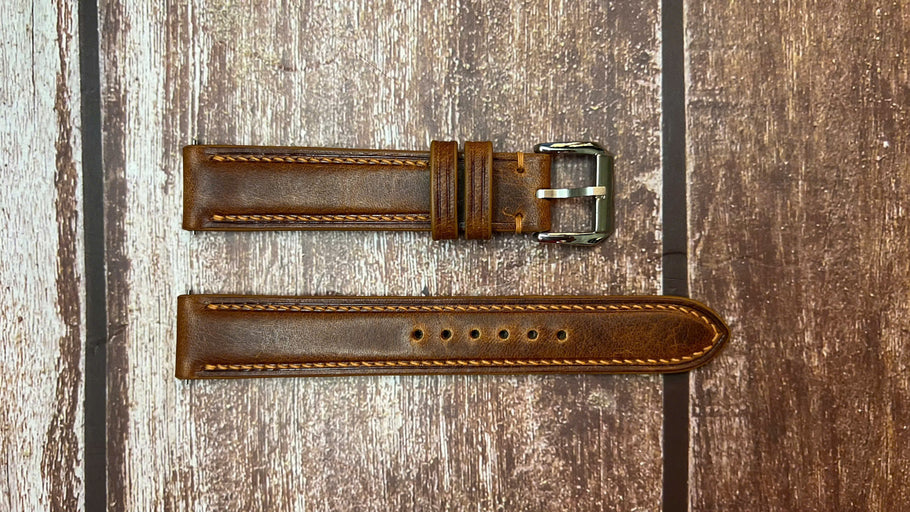 17mm Watch Strap - Cognac Badalassi Wax Leather